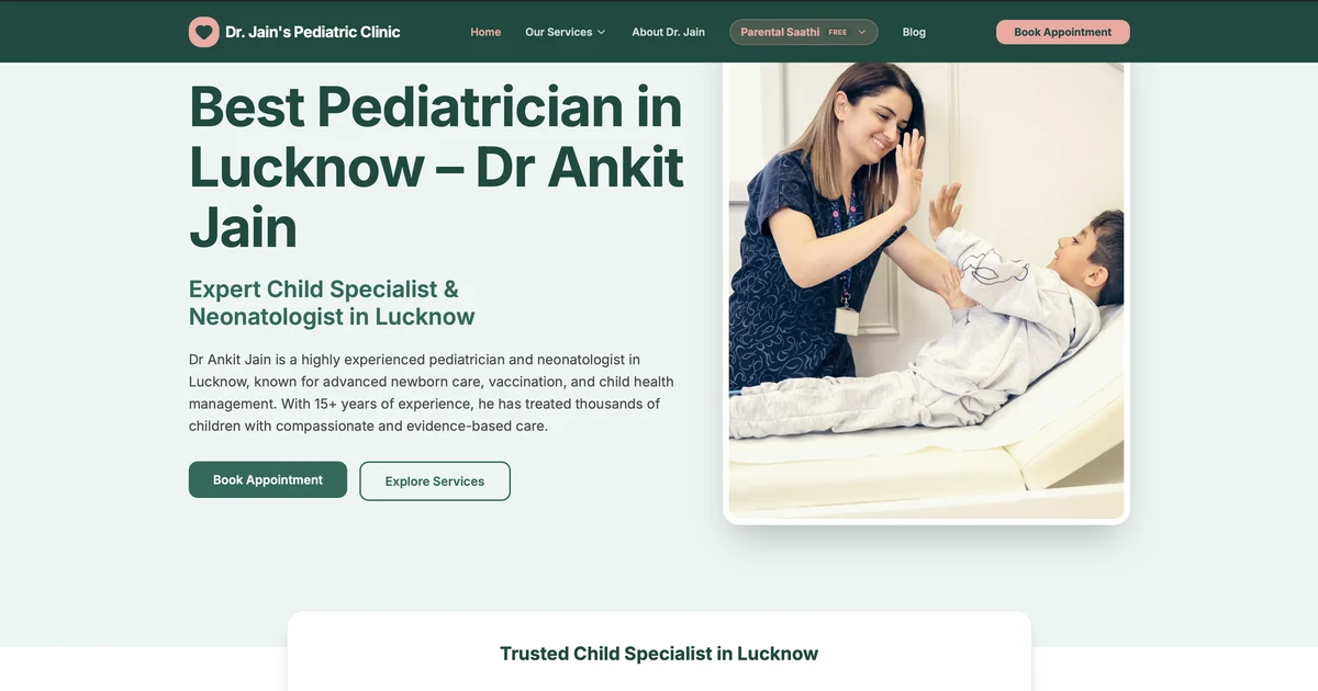Dr. Ankit Jain Childcare website preview
