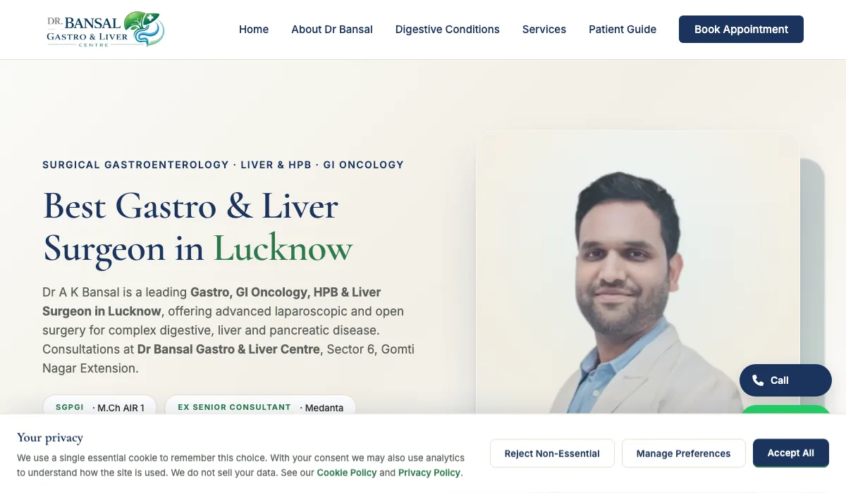Dr. A K Bansal website preview